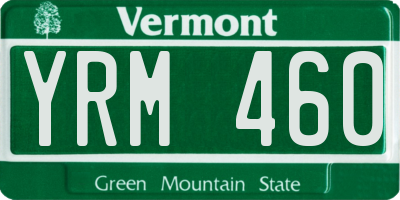 VT license plate YRM460
