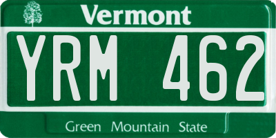 VT license plate YRM462