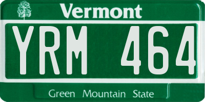 VT license plate YRM464