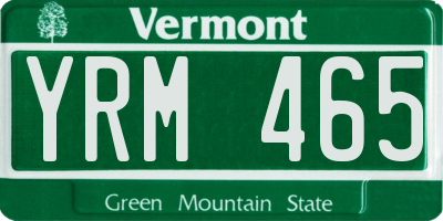 VT license plate YRM465