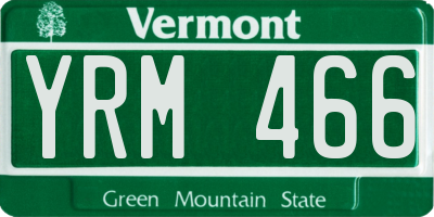 VT license plate YRM466