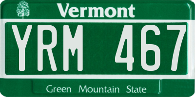 VT license plate YRM467