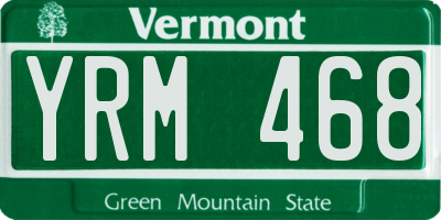 VT license plate YRM468