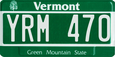 VT license plate YRM470