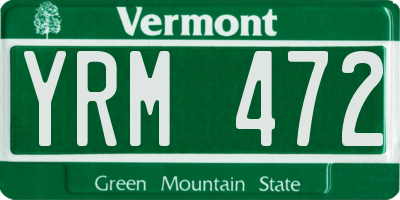 VT license plate YRM472