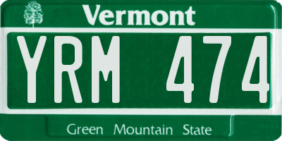 VT license plate YRM474