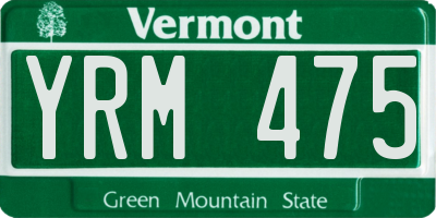VT license plate YRM475