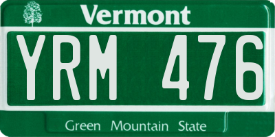 VT license plate YRM476