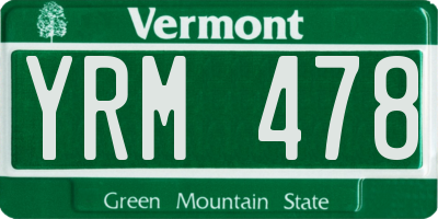 VT license plate YRM478