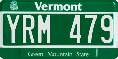 VT license plate YRM479