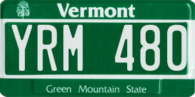 VT license plate YRM480