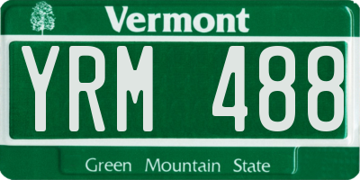 VT license plate YRM488