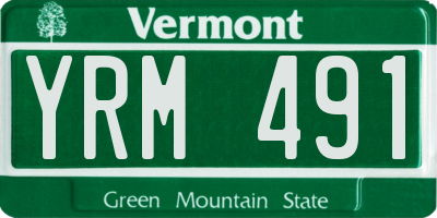 VT license plate YRM491