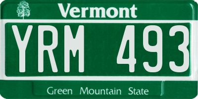 VT license plate YRM493