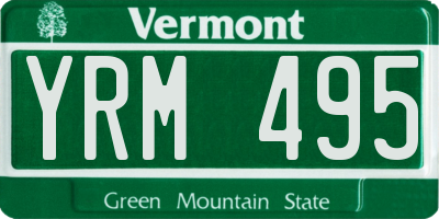 VT license plate YRM495