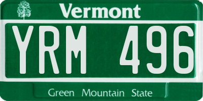 VT license plate YRM496