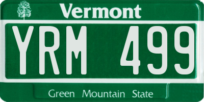 VT license plate YRM499
