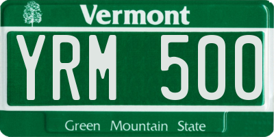 VT license plate YRM500