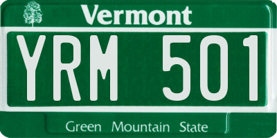 VT license plate YRM501