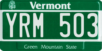 VT license plate YRM503