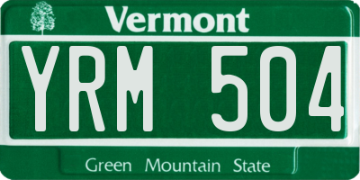 VT license plate YRM504