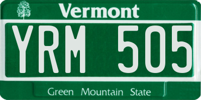 VT license plate YRM505