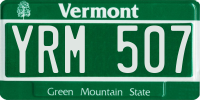 VT license plate YRM507
