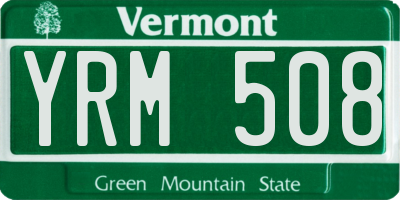 VT license plate YRM508