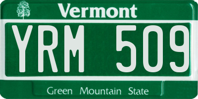 VT license plate YRM509