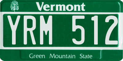 VT license plate YRM512