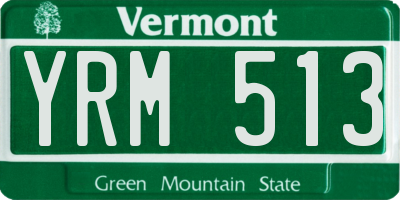 VT license plate YRM513