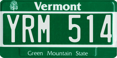 VT license plate YRM514