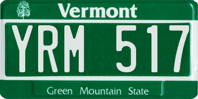 VT license plate YRM517