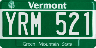 VT license plate YRM521