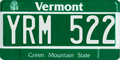 VT license plate YRM522