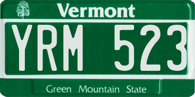 VT license plate YRM523