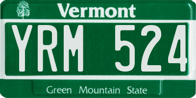 VT license plate YRM524