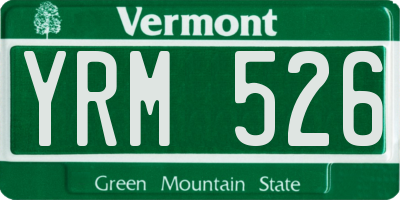 VT license plate YRM526