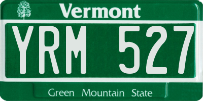 VT license plate YRM527