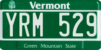 VT license plate YRM529