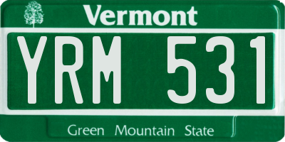 VT license plate YRM531