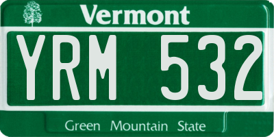VT license plate YRM532