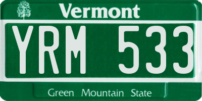 VT license plate YRM533