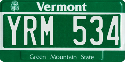 VT license plate YRM534
