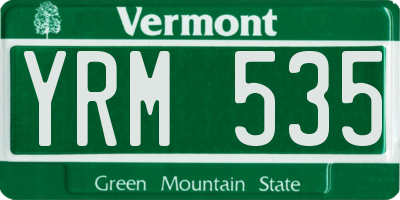 VT license plate YRM535