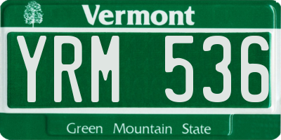 VT license plate YRM536