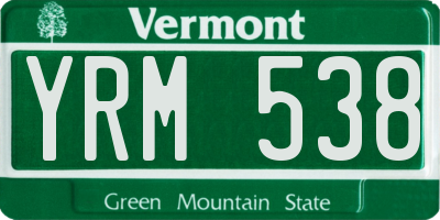 VT license plate YRM538