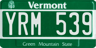 VT license plate YRM539