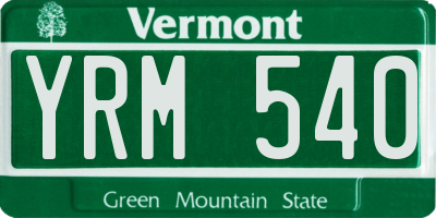 VT license plate YRM540