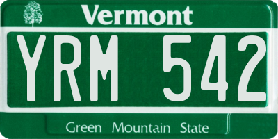 VT license plate YRM542